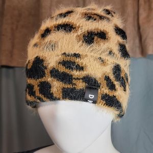 DKNY Fuzzy Animal Print Hat